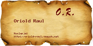 Oriold Raul névjegykártya